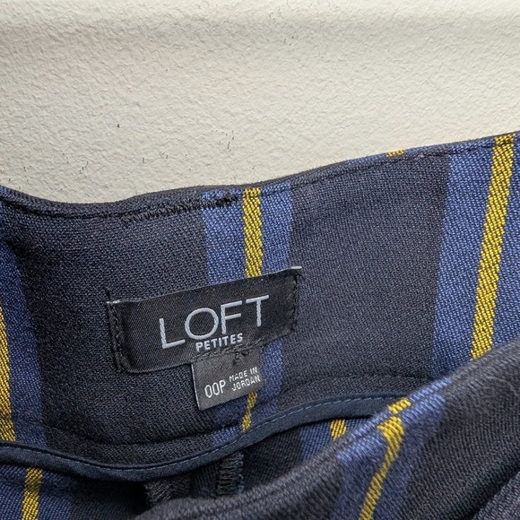 LOFT Women's Navy Dress Pants with Tie Elegant Design - Picture 3 of 10